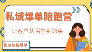 私域爆单陪跑营 4步打造人设,让客户从陌生到购买 快速加粉爆单-550资源网|九公子网络科技