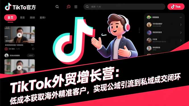 TikTok外贸增长营：低成本获取海外精准客户，实现公域引流到私域成交闭环-550资源网|九公子网络科技