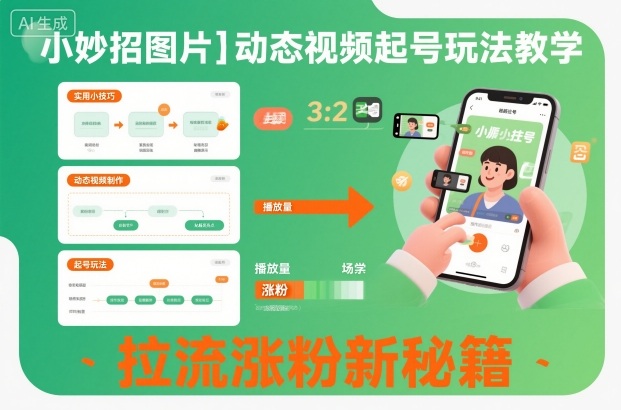 小妙招图片＋动态视频起号玩法教学，拉流涨粉新秘籍-550资源网|九公子网络科技