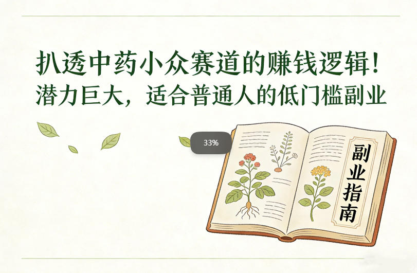 扒透中药小众赛道的賺米逻辑，潜力巨大，适合普通人的低门槛副业-550资源网|九公子网络科技