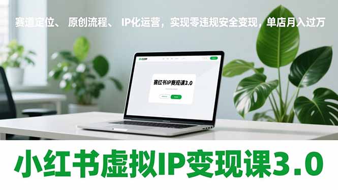 小红书虚拟IP变现课3.0，赛道定位、原创流程、IP化运营，实现零违规安全变现，单店月入过万-550资源网|九公子网络科技