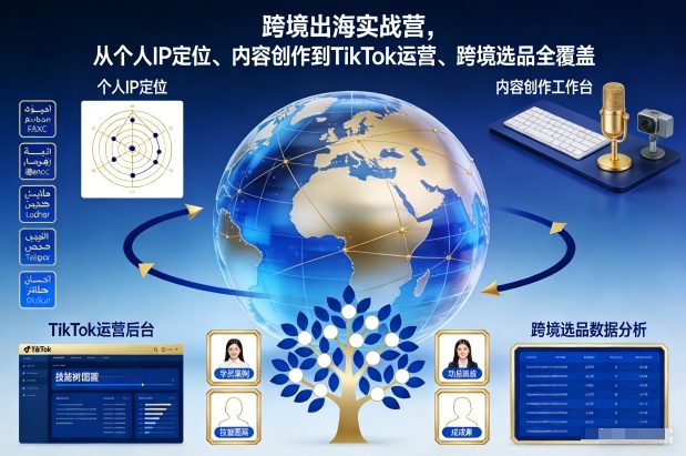 跨境出海实战营，从个人IP定位、内容创作到TikTok运营、跨境选品全覆盖-550资源网|九公子网络科技
