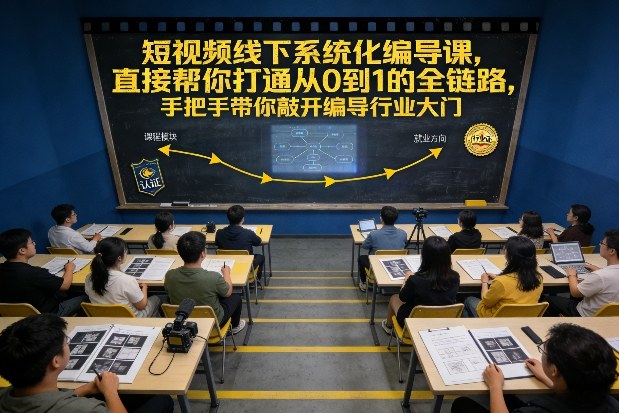 短视频线下系统化编导课，直接帮你打通从0到1的全链路，手把手带你敲开编导行业大门-550资源网|九公子网络科技