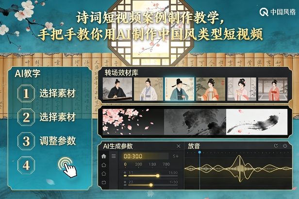 古诗词短视频案例制作教学，手把手教你用AI制作中国风类型短视频-550资源网|九公子网络科技
