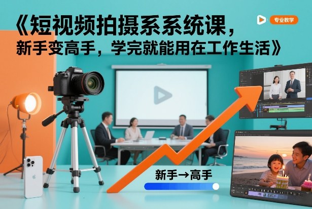 短视频拍摄系统课，新手变高手，学完就能用在工作生活-550资源网|九公子网络科技