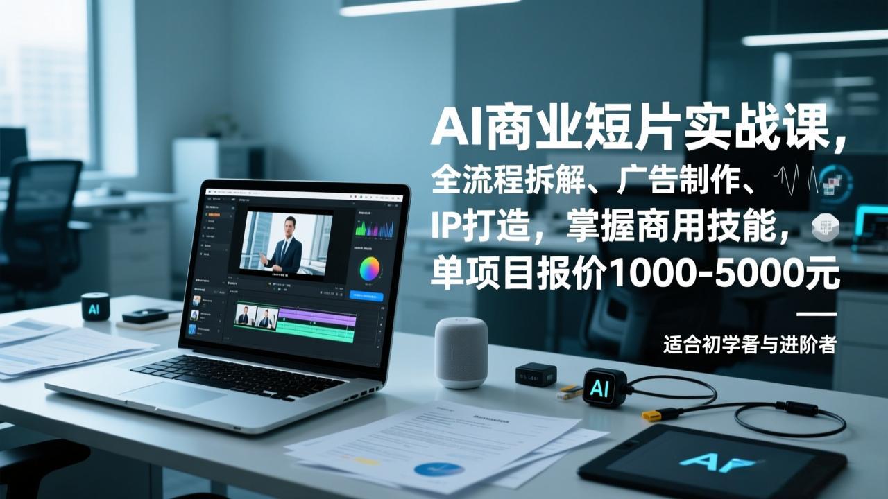 AI商业短片实战课，全流程拆解、广告制作、IP打造，掌握商用技能，单项目报价1000-5000元-550资源网|九公子网络科技
