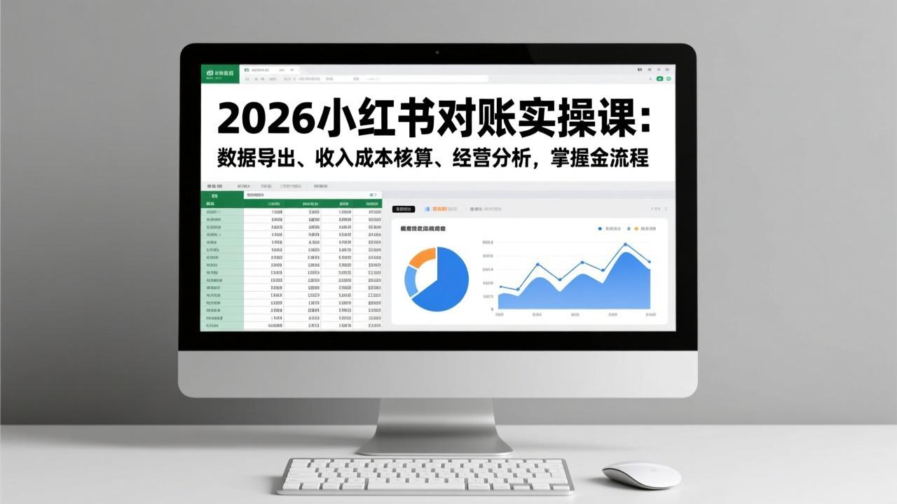 2026小红书对账实操课：数据导出、收入成本核算、经营分析，掌握全流程-550资源网|九公子网络科技