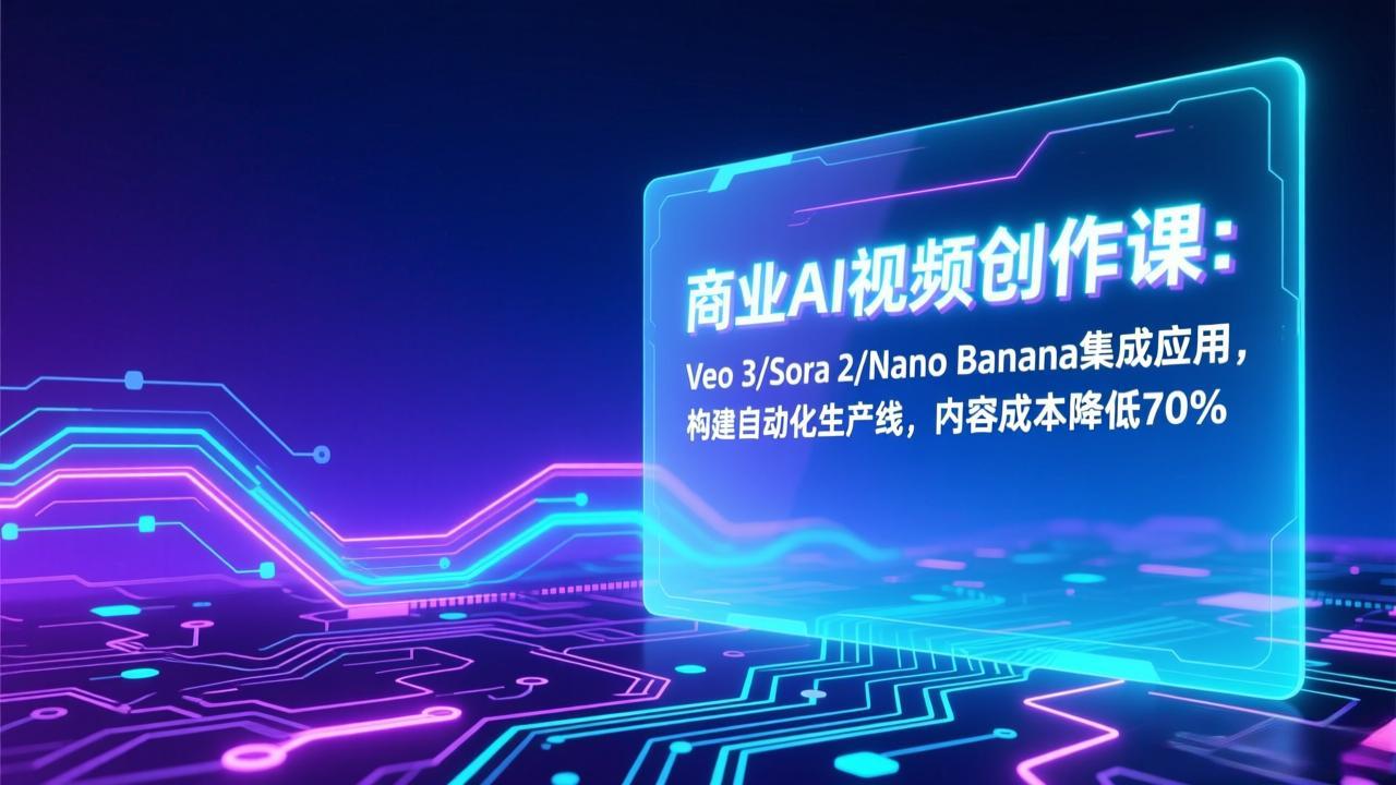 商业AI视频创作课：Veo 3/Sora 2/Nano Banana集成应用，构建自动化生产线，内容成本降低70%-550资源网|九公子网络科技