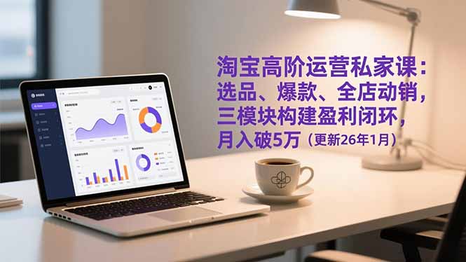 淘宝高阶运营私家课：选品、爆款、全店动销，三模块构建盈利闭环，月入破5万(更新26年1月-550资源网|九公子网络科技