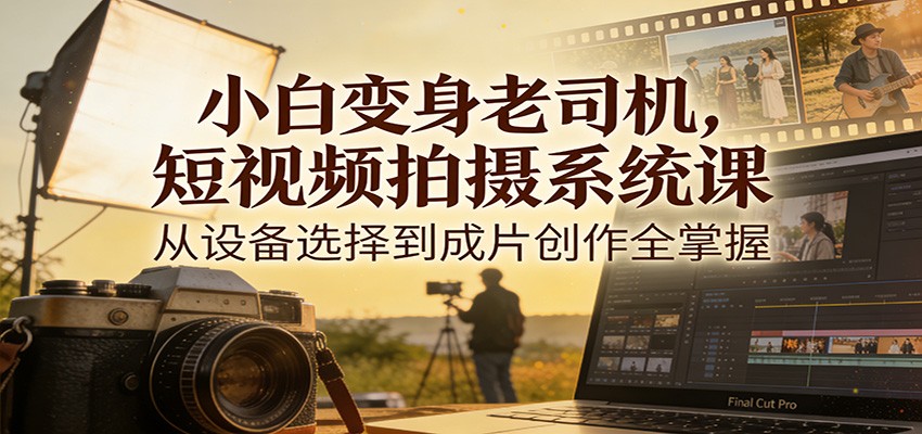 小白变身老司机，短视频拍摄系统课，从设备选择到成片创作全掌握-550资源网|九公子网络科技