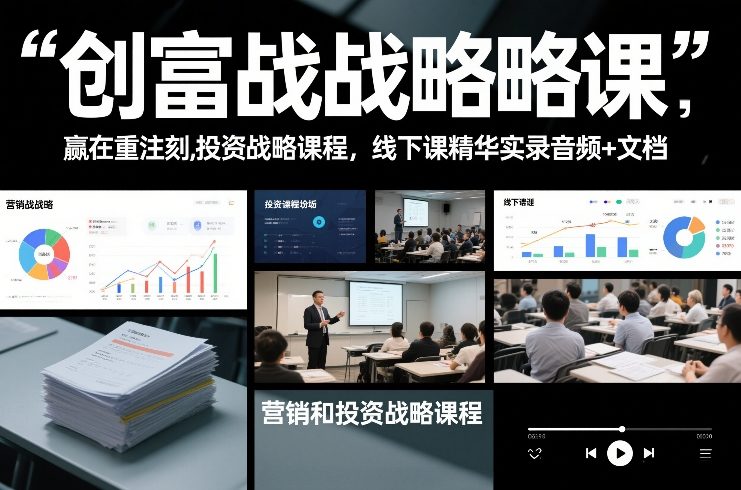 创富战略课，赢在重注时刻，营销和投资战略课程，线下课精华实录音频+文档-550资源网|九公子网络科技