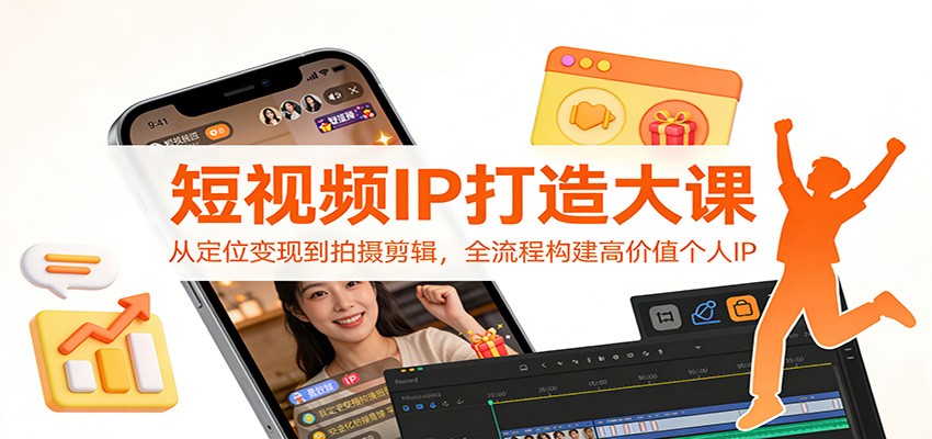 短视频IP打造大课：从定位变现到拍摄剪辑，全流程构建高价值个人IP-550资源网|九公子网络科技