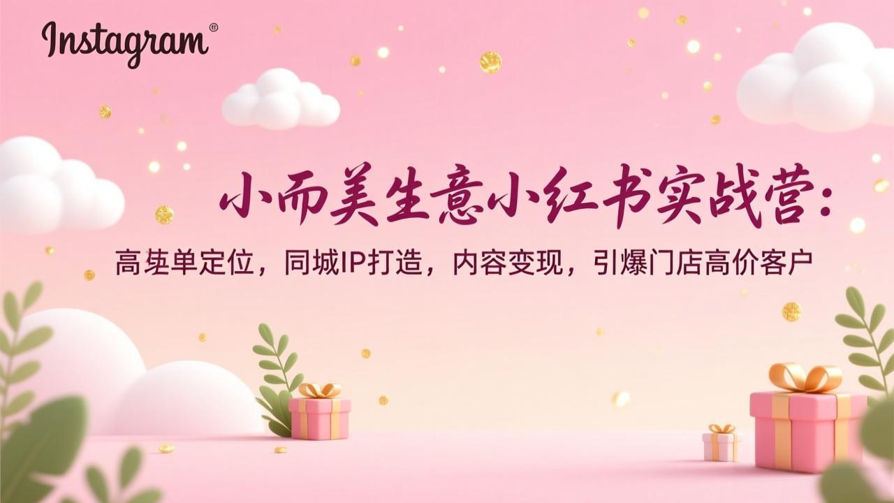 小而美生意小红书实战营：高客单定位，同城IP打造，内容变现，引爆门店高价客户-550资源网|九公子网络科技