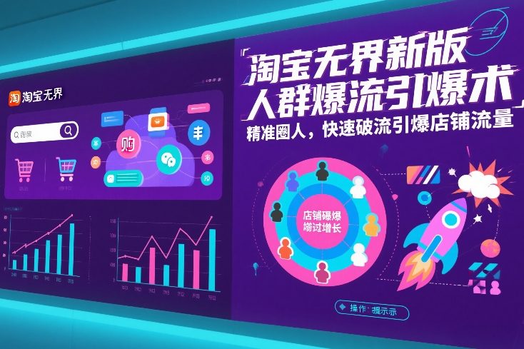 淘宝无界新版人群爆流引爆术，精准圈人，快速破流引爆店铺流量-550资源网|九公子网络科技