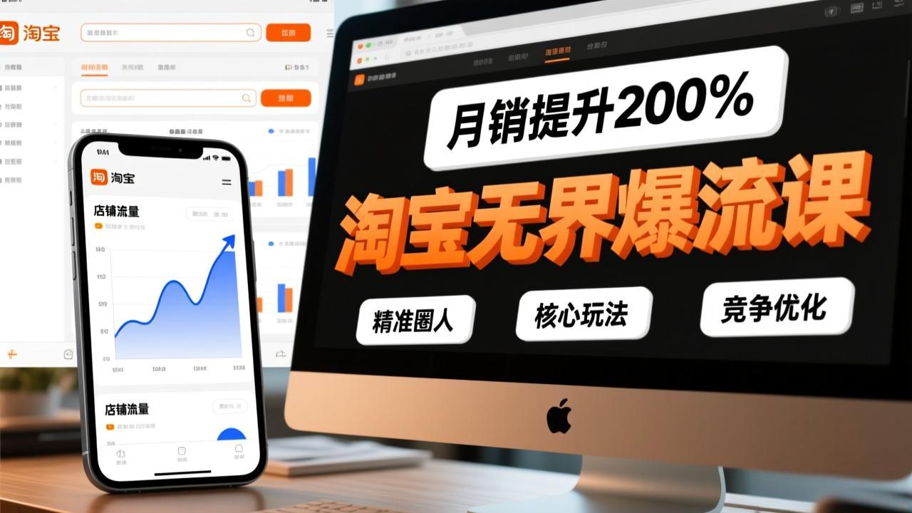 淘宝无界爆流课，精准圈人、核心玩法、竞争优化，快速引爆店铺流量，月销提升200%-550资源网|九公子网络科技