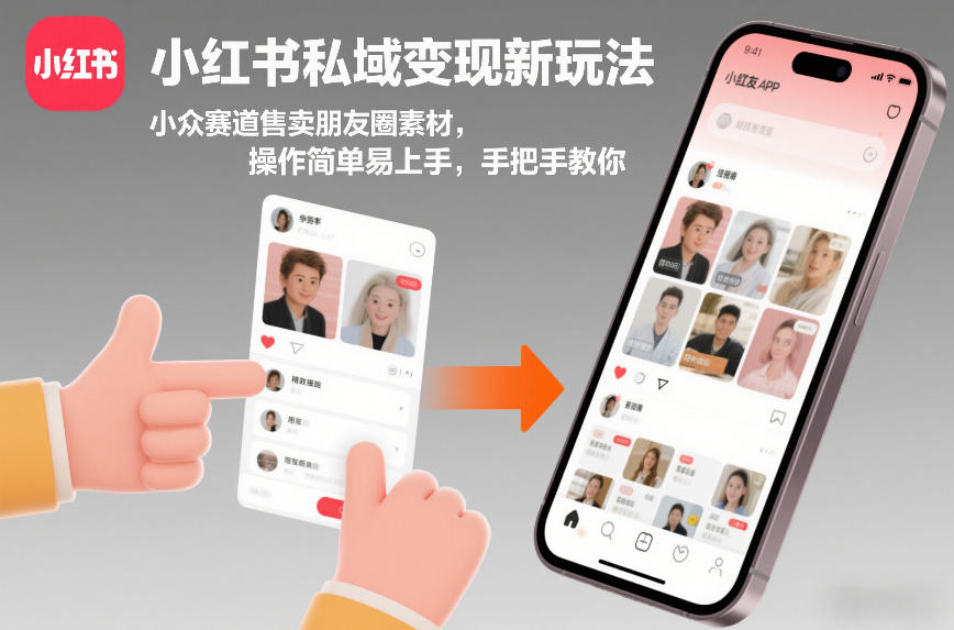 小红书私域变现新玩法，小众赛道售卖朋友圈素材，操作简单易上手，手把手教你-550资源网|九公子网络科技