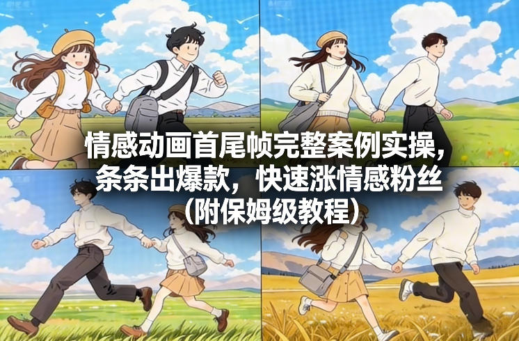 情感动画首尾帧完整案例实操，条条出爆款，快速涨情感粉丝(附保姆级教程)-550资源网|九公子网络科技