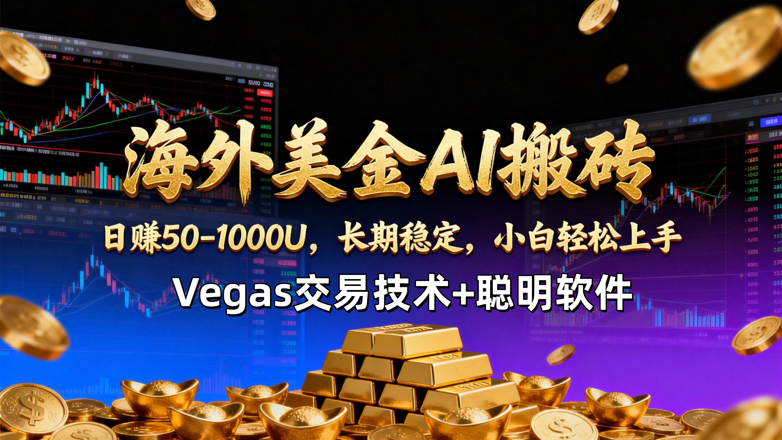 【海外美金AI搬砖】Vegas交易技术+聪明软件，日赚50-1000U，长期稳定，小白轻松上手。-550资源网|九公子网络科技