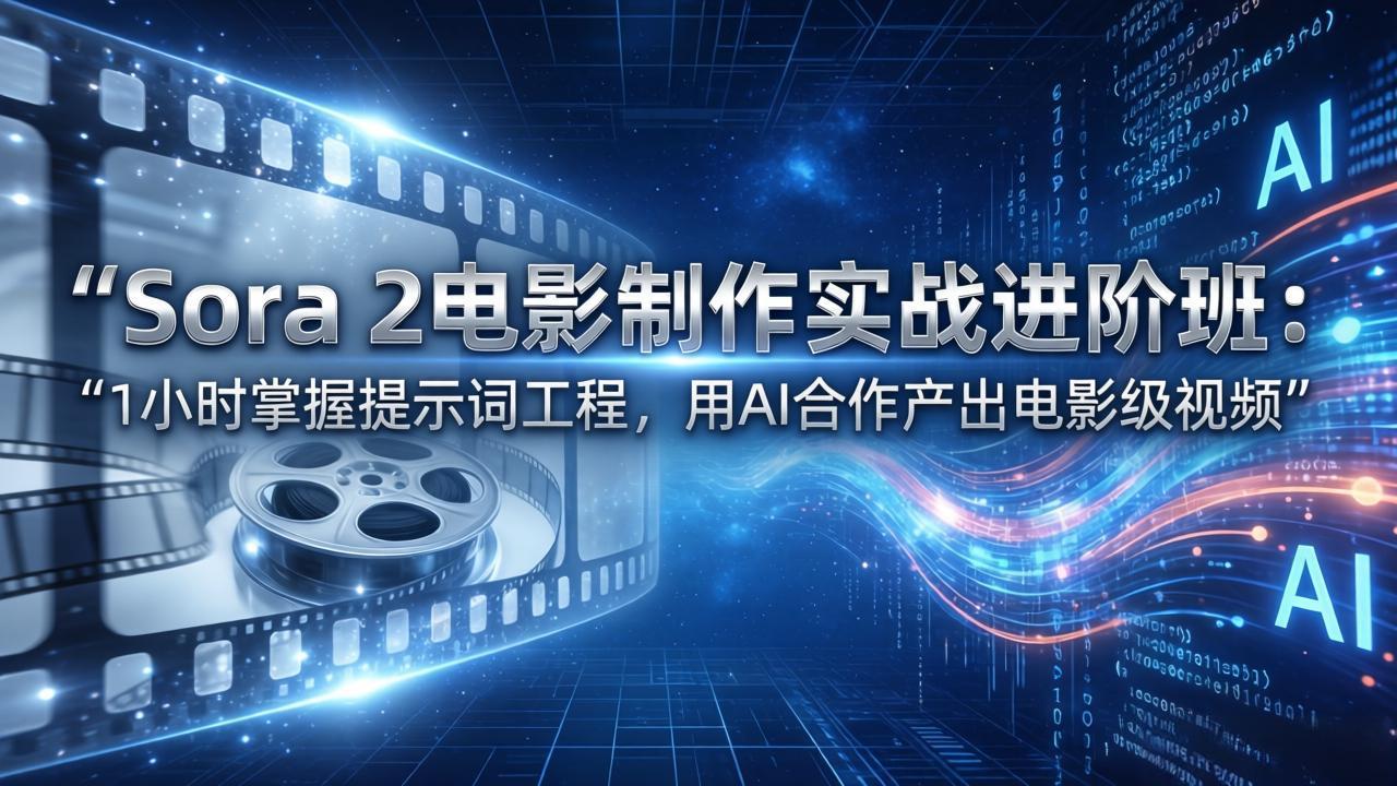 Sora 2电影制作实战进阶班：1小时掌握提示词工程，用AI合作产出电影级视频-550资源网|九公子网络科技