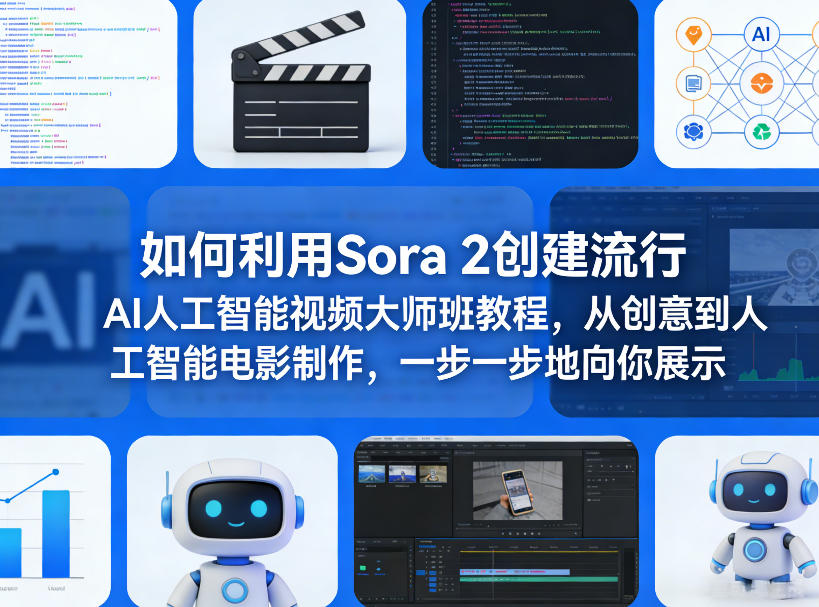 如何利用Sora 2创建流行AI人工智能视频大师班教程，从创意到人工智能电影制作，一步一步地向你展示-550资源网|九公子网络科技