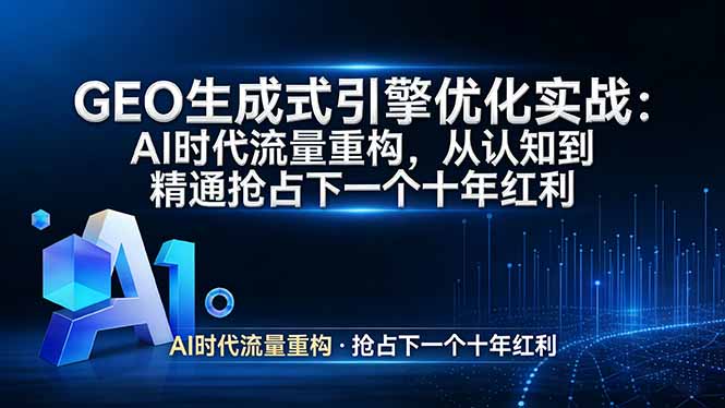 GEO 生成式引擎优化实战：AI时代流量重构，从认知到精通抢占下一个十年红利-550资源网|九公子网络科技