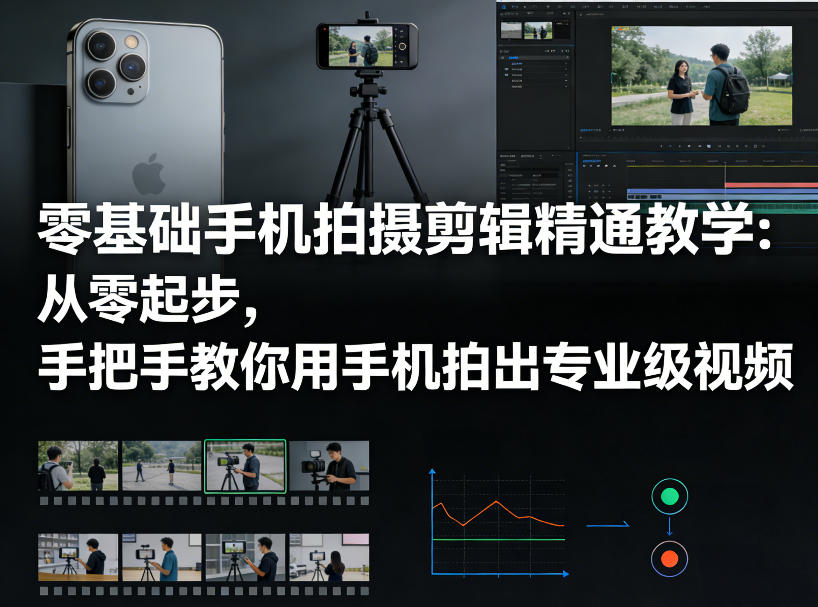 零基础手机拍摄剪辑精通教学：从零起步，手把手教你用手机拍出专业级视频-550资源网|九公子网络科技