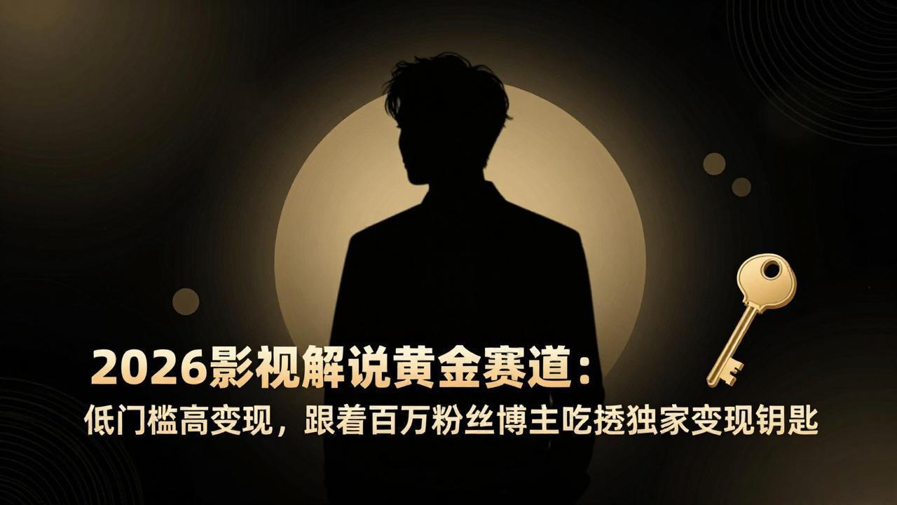 2026影视解说黄金赛道:低门槛高变现,跟着百万粉丝博主吃透独家变现钥匙-550资源网|九公子网络科技