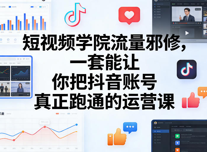 短视频学院流量邪修,一套能让你把抖音账号真正跑通的运营课-550资源网|九公子网络科技