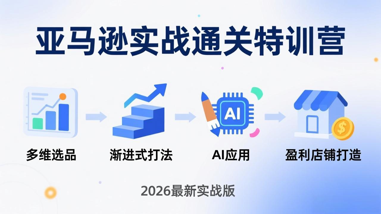 亚马逊实战通关特训营：2026年3月更新，多维选品+渐进式打法+AI应用，从0到1打造盈利店铺-550资源网|九公子网络科技