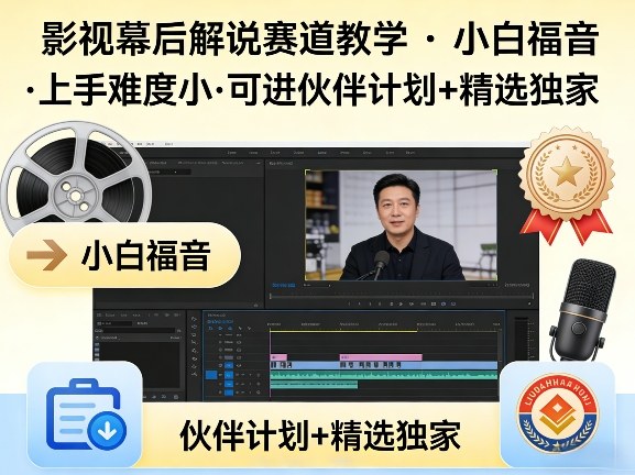 某大佬的影视幕后解说赛道教学，小白福音，上手难度小，可进伙伴计划+精选独家-550资源网|九公子网络科技