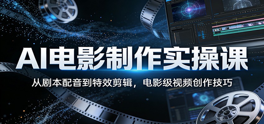 AI电影制作实操课：从剧本配音到特效剪辑，电影级视频创作技巧-550资源网|九公子网络科技