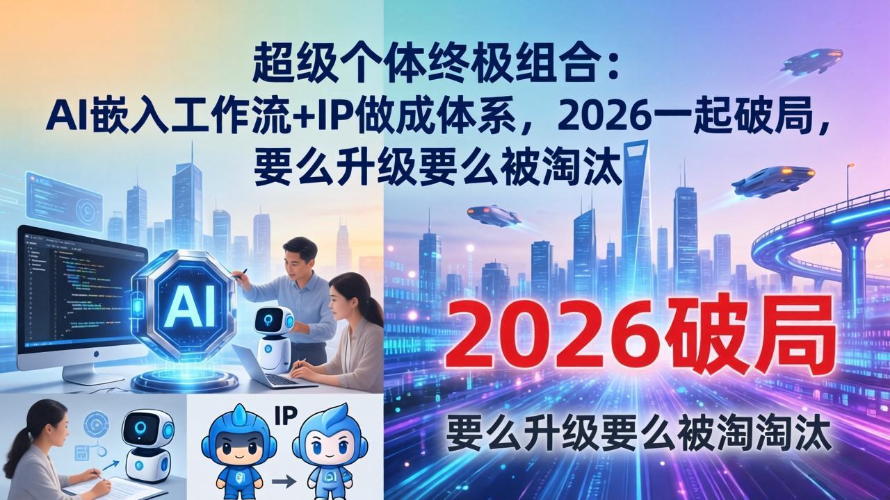 超级个体终极组合：AI嵌入工作流+IP做成体系，2026一起破局，要么升级要么被淘汰-550资源网|九公子网络科技