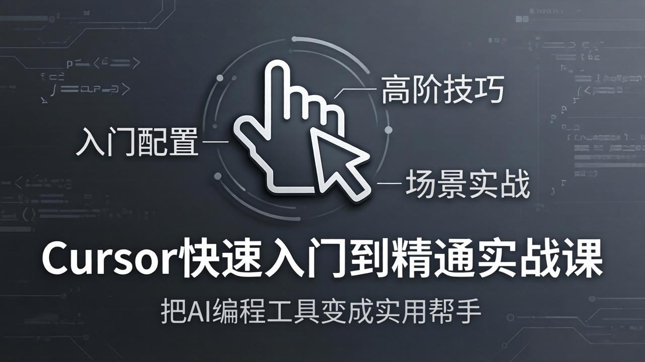 Cursor快速入门到精通实战课：入门配置+高阶技巧+场景实战，把AI编程工具变成实用帮手-550资源网|九公子网络科技