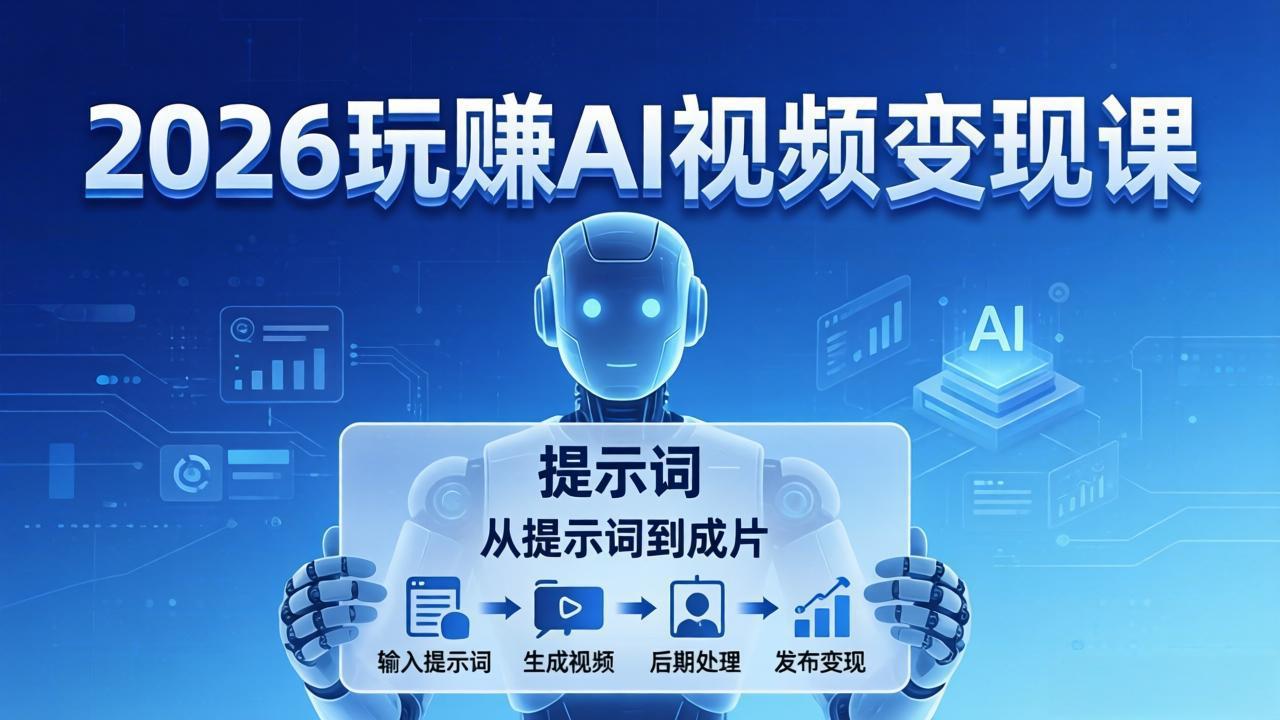 2026玩赚AI视频变现课:掌握 AI 视频全流程技能,从提示词到成片高效产出-550资源网|九公子网络科技