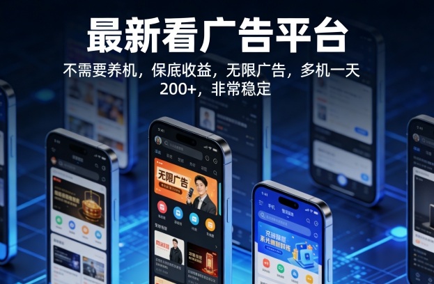 最新看广告平台,不需要养机,保底收益,无限广告,多机一天200+,非常稳定【揭秘】-550资源网|九公子网络科技