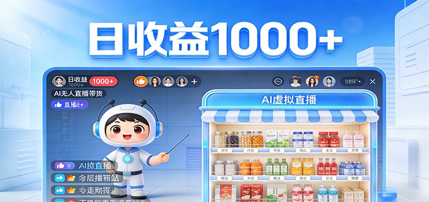 不用露脸不用说话，24小时自动卖货赚钱，全天自动直播，收益看得见-550资源网|九公子网络科技
