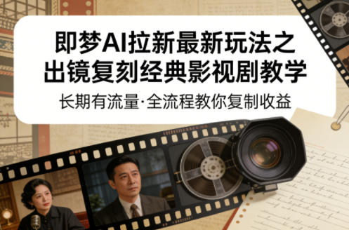 即梦AI拉新最新玩法之出镜复刻经典影视剧教学，长期有流量，全流程教你复制收益-550资源网|九公子网络科技