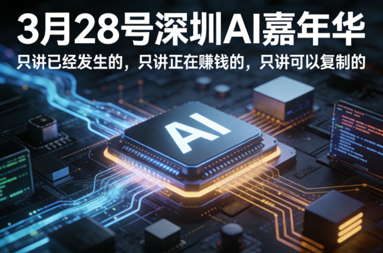 3月28号深圳AI嘉年华，只讲已经发生的，只讲正在賺钱的，只讲可以复制的-550资源网|九公子网络科技