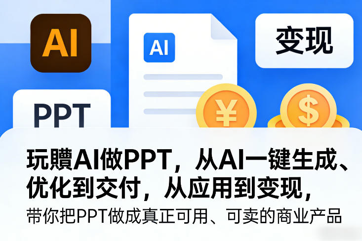 玩賺AI做PPT，从AI一键生成、优化到交付，从应用到变现，带你把PPT做成真正可用、可卖的商业产品(更新0401)-550资源网|九公子网络科技